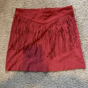 Forever 21 suede fringe rust skirt.